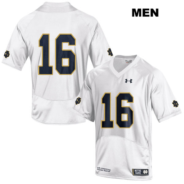 Men's NCAA Notre Dame Fighting Irish #16 Cameron Ekanayake Stitched College Under Armour Authentic White No Name Football Jersey PD10Q48FG